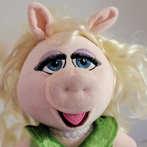 Disney Parks Green Dress Gown The Muppets Miss Piggy Tall Plush Doll 20" - Picture 16 of 16